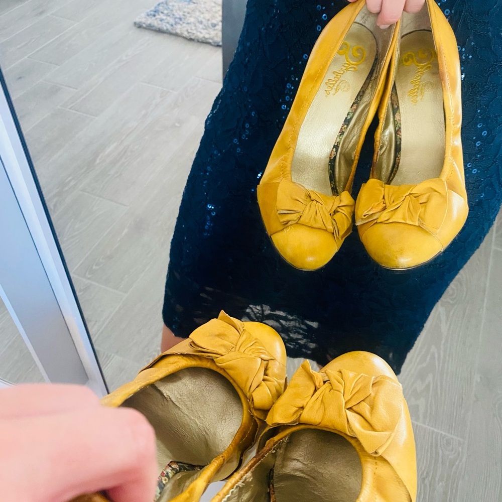 Seychelles Yellow Heels, Originally $100 from Nordstroms, size 7.5